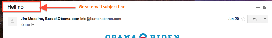 Obamas Email Subject Lines
