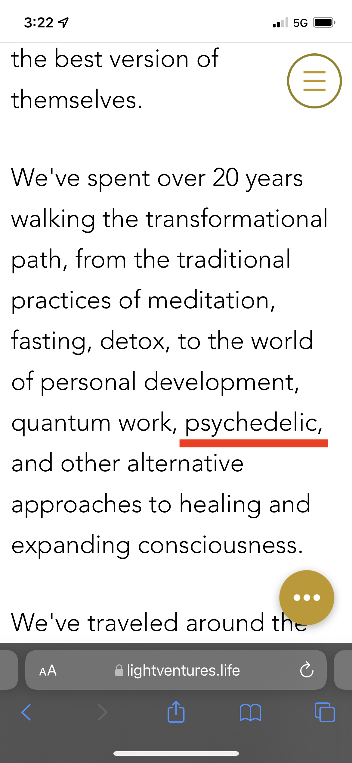The Soul Doctors' website mentions psychedelics on their about page.